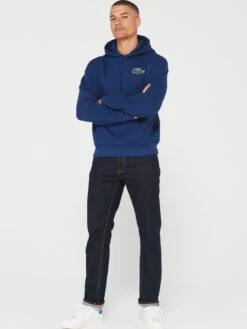 Lacoste Large Croc Oversized Hoodie - Blue -Barbou Clothing Shop VJW6E SQ3 0000000020 BLUE MDo