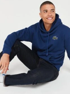 Lacoste Large Croc Oversized Hoodie - Blue -Barbou Clothing Shop VJW6E SQ4 0000000020 BLUE MDd