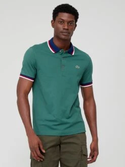 Lacoste Tipped Collar Polo Shirt - Dark Green