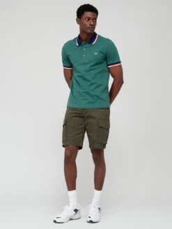 Lacoste Tipped Collar Polo Shirt - Dark Green -Barbou Clothing Shop VJW6K SQ3 0000000630 DARK GREEN MDo