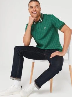 Lacoste All Over Monogram Polo Shirt - Green -Barbou Clothing Shop VJW6M SQ4 0000000047 GREEN MDd