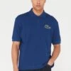 Lacoste Large Croc Oversized Polo Shirt - Blue