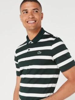 Lacoste Golf Block Stripe Polo Shirt - White/Black -Barbou Clothing Shop VJW7H SQ4 0000000004 BLACK MDd