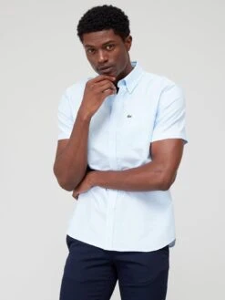 Lacoste Short Sleeve Oxford Shirt - Light Blue