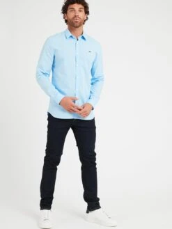 Lacoste Slim Fit Button Down Poplin Shirt - Light Blue -Barbou Clothing Shop VJW88 SQ3 0000000020 BLUE MDo