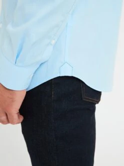 Lacoste Slim Fit Button Down Poplin Shirt - Light Blue -Barbou Clothing Shop VJW88 SQ5 0000000020 BLUE MDd1