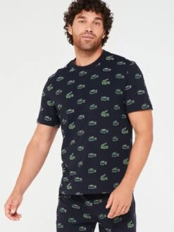 Lacoste All Over Print Pyjama Set - Navy -Barbou Clothing Shop VJW8K SQ3 0000000048 NAVY MDo