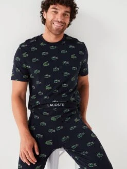 Lacoste All Over Print Pyjama Set - Navy -Barbou Clothing Shop VJW8K SQ4 0000000048 NAVY MDd
