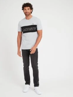 Lacoste Colour Block T-shirt - Grey -Barbou Clothing Shop VJW9H SQ3 0000000005 GREY MDo