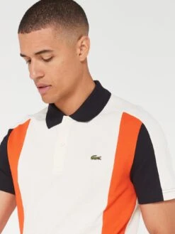 Lacoste Elevated Colourblock Polo Shirt - Cream -Barbou Clothing Shop VJWB0 SQ4 0000000067 CREAM MDd