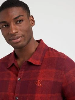 Calvin Klein Long Sleeve Pyjama Pants Set - Red  -Barbou Clothing Shop VJXWF SQ4 0000000029 MULTI MDd