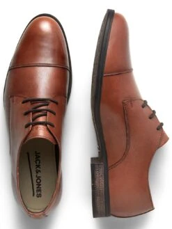 Jack & Jones Jack & Jones Raymond Leather Derby Shoes - Brown -Barbou Clothing Shop VK2JL SQ4 0000000143 BROWN SLt