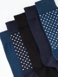 Jack & Jones 5-Pack Dot Socks - Blue -Barbou Clothing Shop VK349 SQ3 0000000020 BLUE SLd1