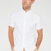 Farah Brewer Short Sleeve Slim Fit Oxford Shirt - White