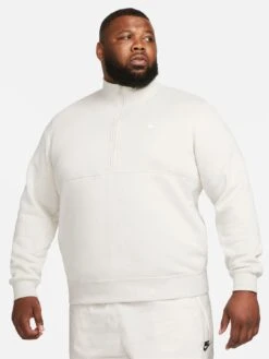 Nike Club Half Zip Top (Plus Size) - Light Grey