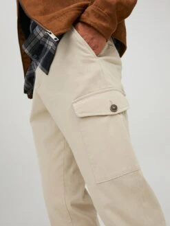 Jack & Jones Jack & Jones Ollie Bowie Slim Fit Cargo Trousers - Beige -Barbou Clothing Shop VKO14 SQ4 0000000108 BEIGE MDd