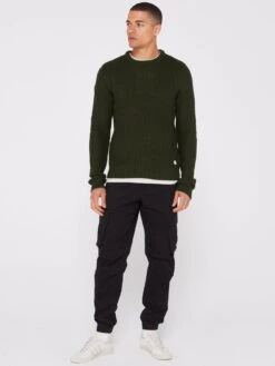 Jack & Jones Standford Knit Crew Neck Jumper - Green -Barbou Clothing Shop VKO2I SQ3 0000000047 GREEN MDo
