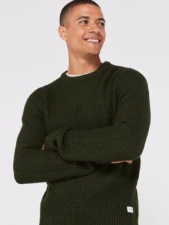 Jack & Jones Standford Knit Crew Neck Jumper - Green -Barbou Clothing Shop VKO2I SQ4 0000000047 GREEN MDd