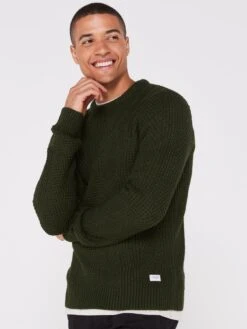 Jack & Jones Standford Knit Crew Neck Jumper - Green -Barbou Clothing Shop VKO2I SQ5 0000000047 GREEN MDd1