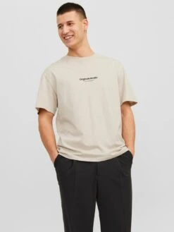 Jack & Jones Jack & Jones Chest Logo T-Shirt - Light Beige