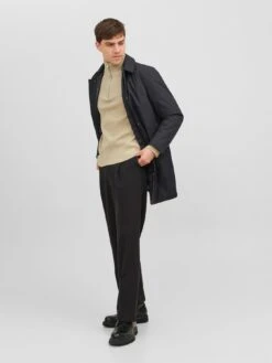 Jack & Jones Jack & Jones Premium Mac Overcoat - Black -Barbou Clothing Shop VKO3O SQ3 0000000004 BLACK MDo