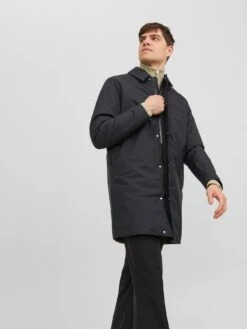 Jack & Jones Jack & Jones Premium Mac Overcoat - Black -Barbou Clothing Shop VKO3O SQ5 0000000004 BLACK MDd1