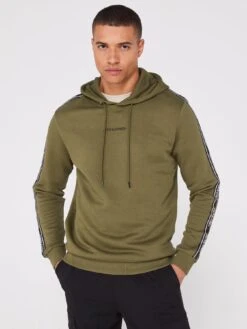 Jack & Jones Taped Logo Hoodie - Khaki