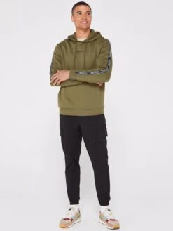 Jack & Jones Taped Logo Hoodie - Khaki -Barbou Clothing Shop VKO3Q SQ6 0000000058 KHAKI MDd2