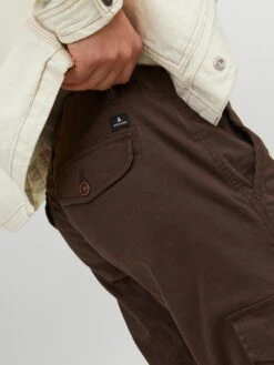 Jack & Jones Jack & Jones Paul Flake Cuffed Cargo Trousers - Brown -Barbou Clothing Shop VKO3U SQ5 0000000143 BROWN MDd1