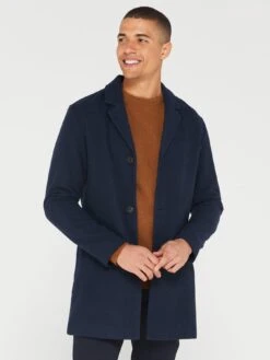 Jack & Jones Zac Wool Coat - Navy