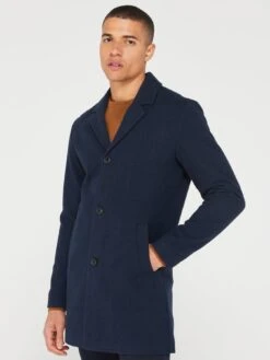 Jack & Jones Zac Wool Coat - Navy -Barbou Clothing Shop VKO47 SQ4 0000000048 NAVY MDd