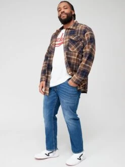 Jack & Jones Jack & Jones Plus Eddie Check Overshirt - Brown -Barbou Clothing Shop VKO4T SQ3 0000000143 BROWN MDo