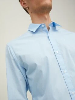 Jack & Jones Long Sleeve Slim Fit Shirt - Light Blue -Barbou Clothing Shop VKO5Z SQ3 0000000020 BLUE MDo