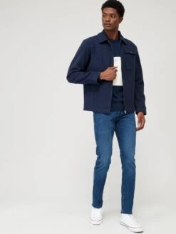 Jack & Jones Wool Blend Front Pocket Jacket - Navy -Barbou Clothing Shop VKO6E SQ3 0000000048 NAVY MDo