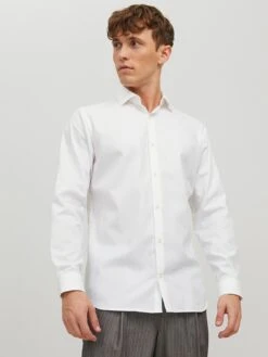 Jack & Jones Premium Non-Iron Long Sleeve Slim Fit Shirt - White