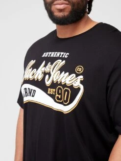 Jack & Jones Jack & Jones Plus Large Logo T-Shirt - Black -Barbou Clothing Shop VKO7G SQ4 0000000004 BLACK MDd