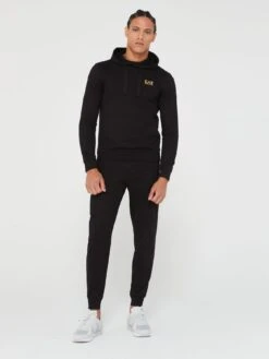 EA7 Emporio Armani Core Id Overhead Hoodie -Barbou Clothing Shop VKPU7 SQ3 0000000004 BLACK MDo