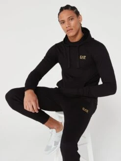 EA7 Emporio Armani Core Id Overhead Hoodie -Barbou Clothing Shop VKPU7 SQ4 0000000004 BLACK MDd