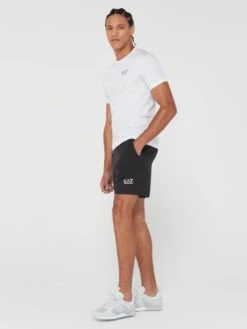 EA7 Emporio Armani Ventus T-shirt & Shorts Training Travel Kit - White/Black -Barbou Clothing Shop VKPVF SQ3 0000000269 WHITE BLACK MDo