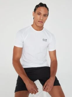 EA7 Emporio Armani Ventus T-shirt & Shorts Training Travel Kit - White/Black -Barbou Clothing Shop VKPVF SQ6 0000000269 WHITE BLACK MDd2