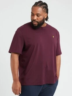 Lyle & Scott Lyle & Scott Big & Tall Plain T-Shirt - Dark Red