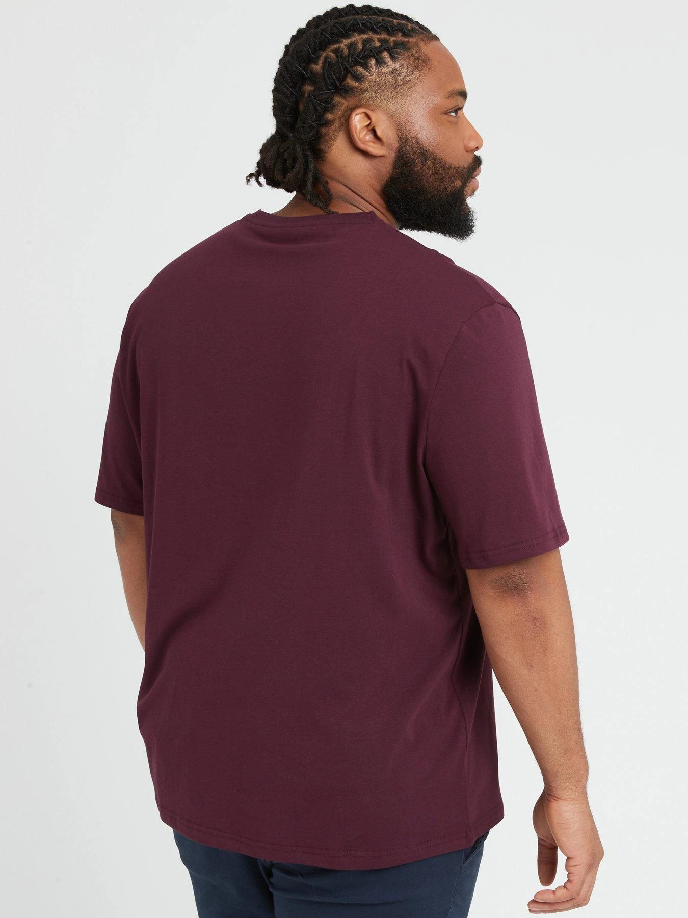 Lyle & Scott Lyle & Scott Big & Tall Plain T-Shirt - Dark Red 2 Lyle & Scott Lyle & Scott Big & Tall Plain T-Shirt - Dark Red - Image 2