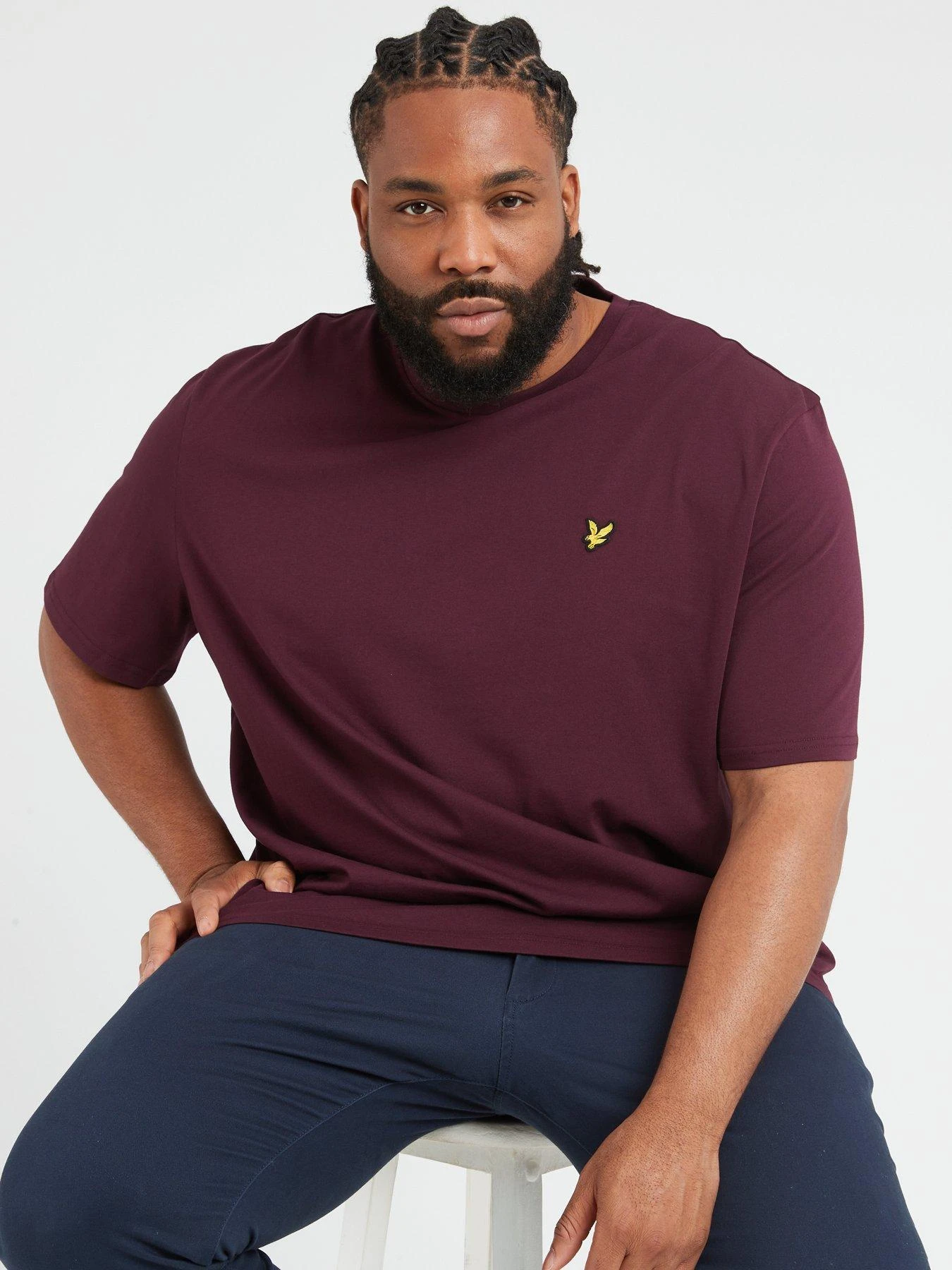Lyle & Scott Lyle & Scott Big & Tall Plain T-Shirt - Dark Red 5 Lyle & Scott Lyle & Scott Big & Tall Plain T-Shirt - Dark Red - Image 5