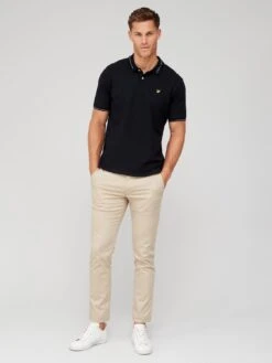 Lyle & Scott Lyle & Scott Branded Ringer Polo Shirt - Black -Barbou Clothing Shop VKUKK SQ3 0000000004 BLACK MDo