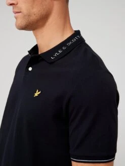 Lyle & Scott Lyle & Scott Branded Ringer Polo Shirt - Black -Barbou Clothing Shop VKUKK SQ4 0000000004 BLACK MDd