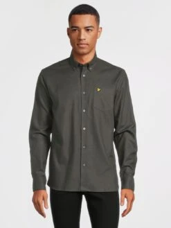 Lyle & Scott Lyle & Scott Plain Flannel Shirt - Dark Grey