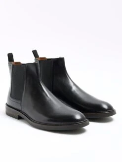 River Island Smart Leather Gusset Chelsea Boot -Barbou Clothing Shop VKUPN SQ4 0000000004 BLACK SLf