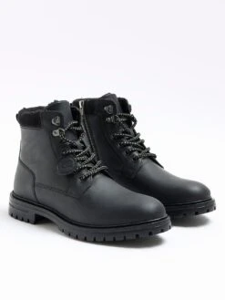 River Island Black Padded Collar Boot -Barbou Clothing Shop VKUPP SQ4 0000000004 BLACK SLf