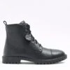 River Island Laced Combat Boot - Black