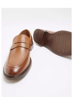 River Island Leather Penny Loafer - Brown -Barbou Clothing Shop VKUQH SQ4 0000000143 BROWN SLf
